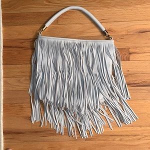 H&M Grey Faux Leather Fringe Purse